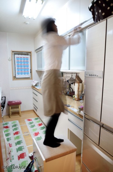 高いところの収納スペースも有効活用